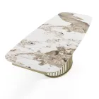 Ausziehbarer Tisch bis 260 cm in Keramik-, Marmor- und Metallausführung - Veneto Viadurini