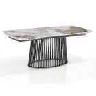 Ausziehbarer Tisch bis 260 cm in Keramik-, Marmor- und Metallausführung - Veneto Viadurini