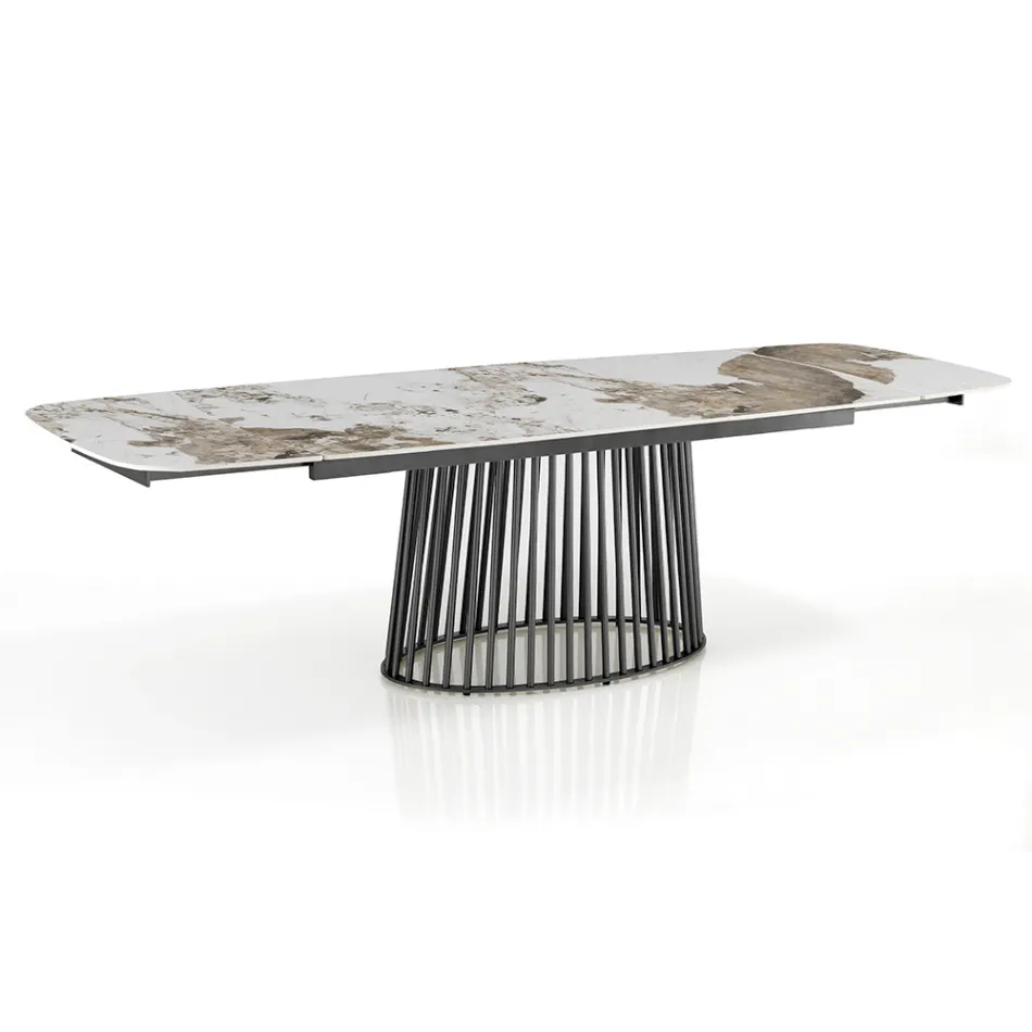 Ausziehbarer Tisch bis 260 cm in Keramik-, Marmor- und Metallausführung - Veneto Viadurini