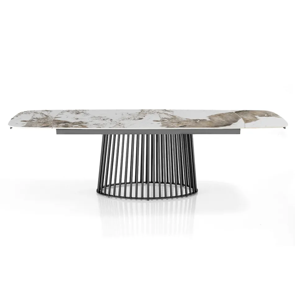Ausziehbarer Tisch bis 260 cm in Keramik-, Marmor- und Metallausführung - Veneto Viadurini