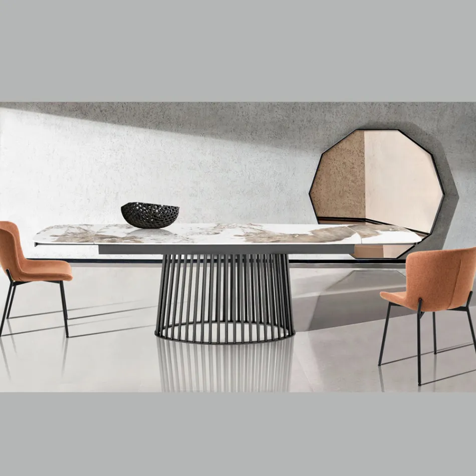 Ausziehbarer Tisch bis 260 cm in Keramik-, Marmor- und Metallausführung - Veneto Viadurini
