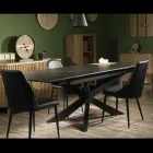 Ausziehbarer Tisch 260 cm aus Metall und synthetischem Stein - Unterwasser Viadurini