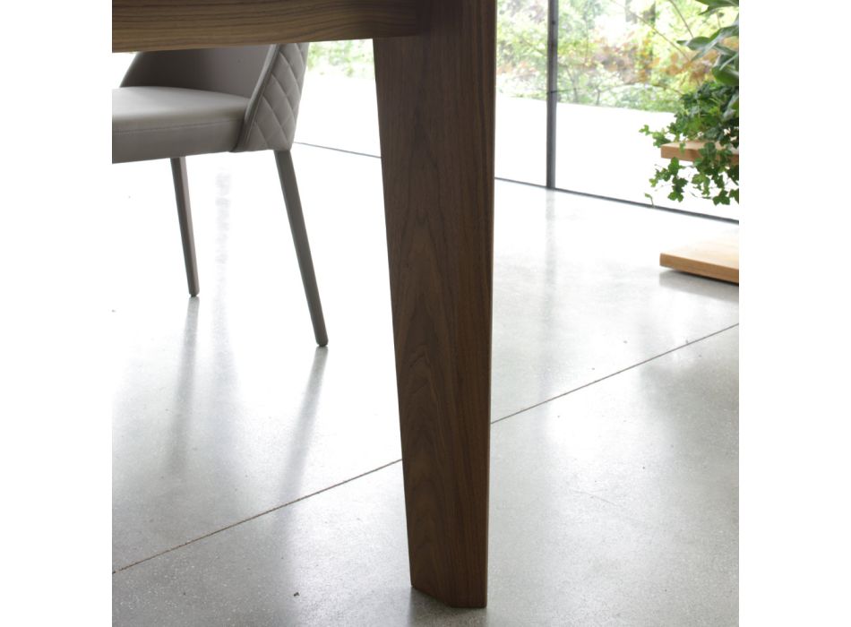 Ausziehbarer Tisch auf 265 cm aus Canaletto-Walnussholz, hergestellt in Italien – Orchidea Viadurini