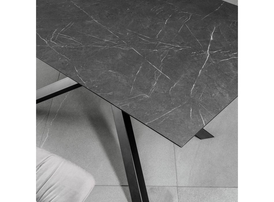 Ausziehbarer Tisch auf 270 cm mit HPL-Platte und Aluminium-Untergestell – Suchen Viadurini