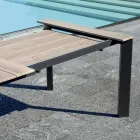 Ausziehbarer Tisch bis 276 cm mit Aluminium in Holzoptik - Ovara Viadurini