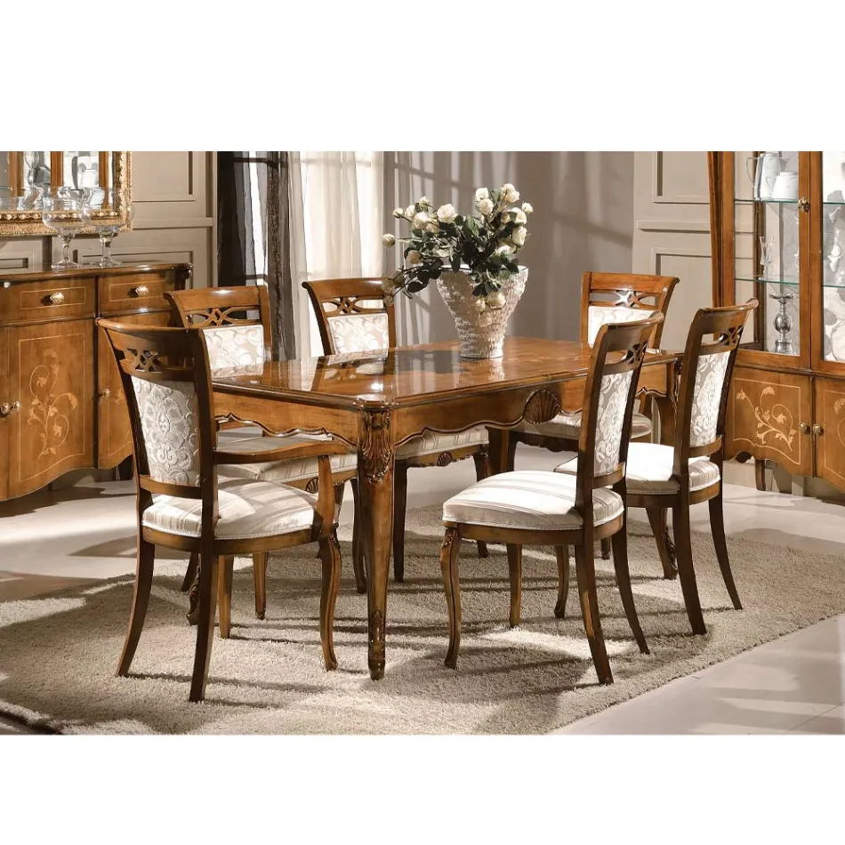 Ausziehbarer Tisch bis 280 cm aus Bassano Nussbaumholz Made in Italy - Caligola Viadurini