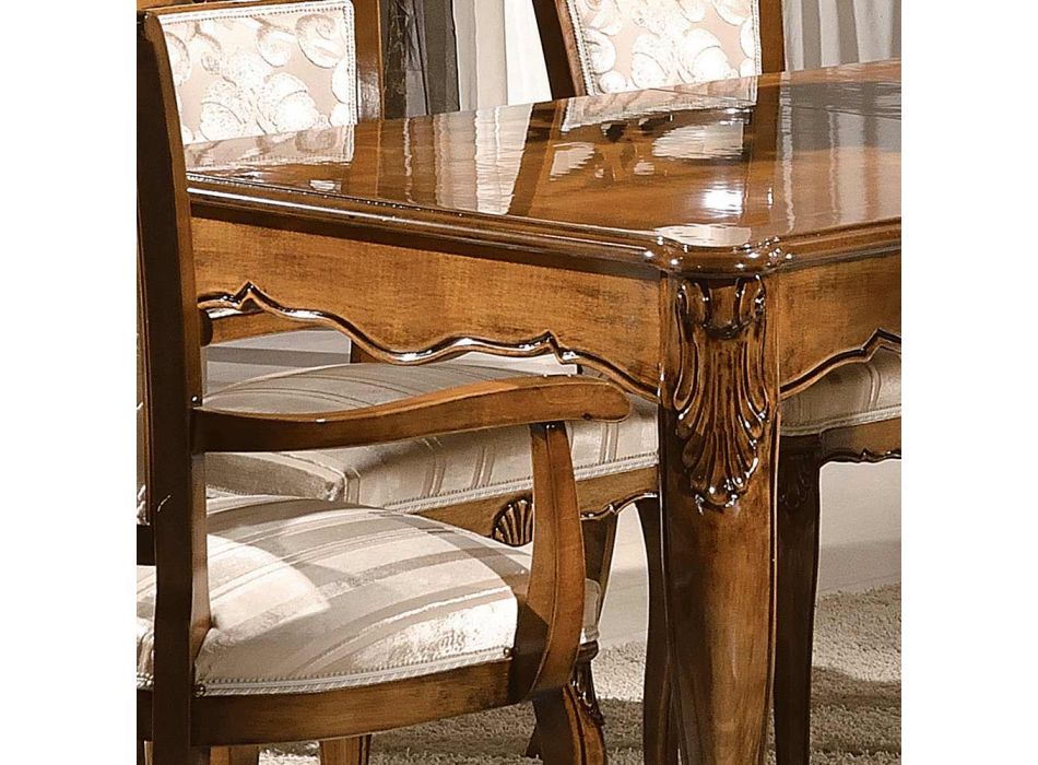 Ausziehbarer Tisch bis 280 cm aus Bassano Nussbaumholz Made in Italy - Caligola Viadurini