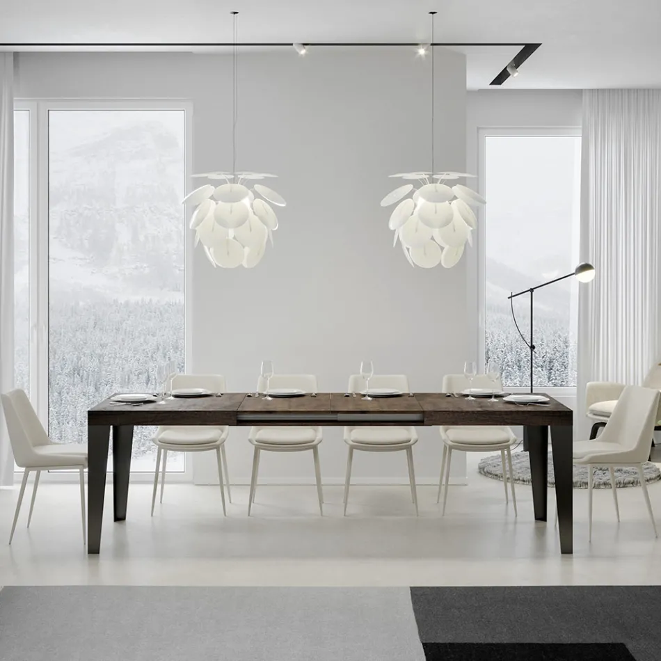 Ausziehbarer Tisch auf 284 cm in verschiedenen Größen und Ausführungen, hergestellt in Italien – Strand Viadurini