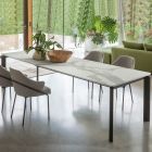 Ausziehbarer Tisch auf 298 cm aus Keramik und Metall, hergestellt in Italien – Tulpe Viadurini