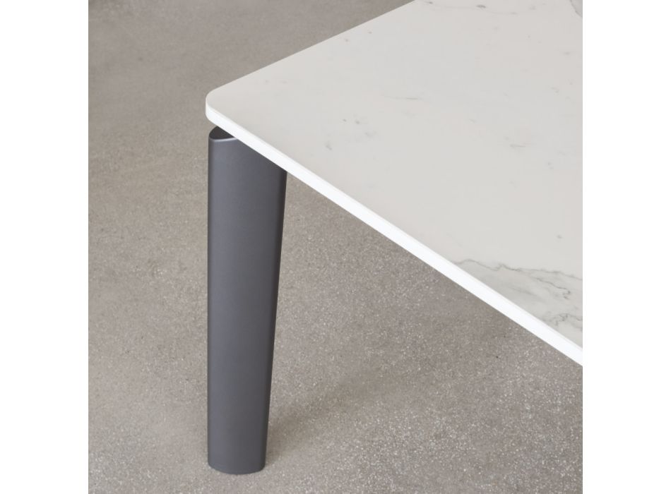 Ausziehbarer Tisch auf 298 cm aus Keramik und Metall Made in Italy – Tulip Viadurini