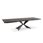 Ausziehbarer Tisch auf 300 cm mit Metallgestell und Eichenholzplatte – Marineblau Viadurini