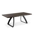 Ausziehbarer Tisch auf 300 cm aus Eichenfurnier und Aluminiumbasis – Travis