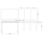 Ausziehbarer Tisch 310 cm mit Laminatplatte und Metallgestell - Spilla Viadurini