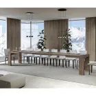 Ausziehbarer Tisch auf 440 cm aus Mikropartikeln aus Holz, hergestellt in Italien – Baum Viadurini