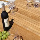 Ausziehbarer Butterfly-Tisch bis 210 cm aus Aluminium und Teakholzplatte - Incanto Viadurini