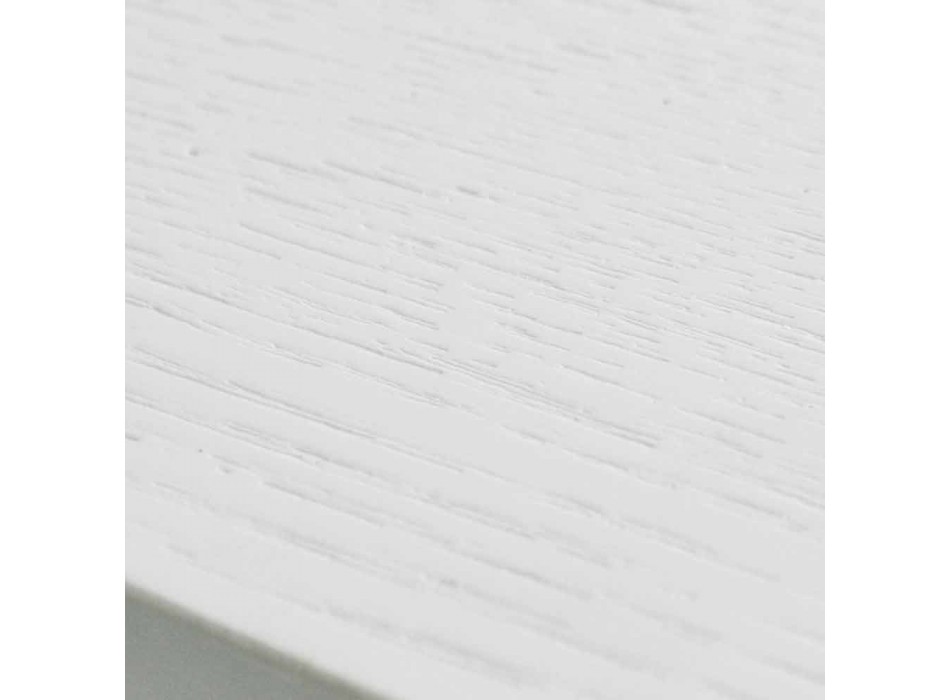 Ausziehbarer weißer Tisch mit Struktur aus natürlichem massivem Rico Viadurini