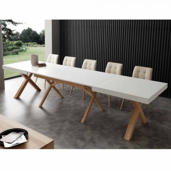 Weiß ausziehbarer Tisch mit natürlicher fester Struktur Rico