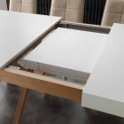 Weiß ausziehbarer Tisch mit natürlicher fester Struktur Rico Viadurini
