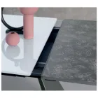 Ausziehtisch mit seitlicher Verlängerung aus Milchglas - Aperol Viadurini