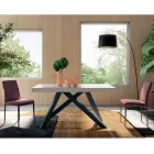 Ausziehbarer Tisch mit synchronisierter zentraler Öffnung aus Laminat – Settimmio Viadurini