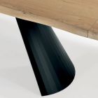 Ausziehbarer Tisch mit unregelmäßiger entrindeter Kante, hergestellt in Italien – Gläser Viadurini