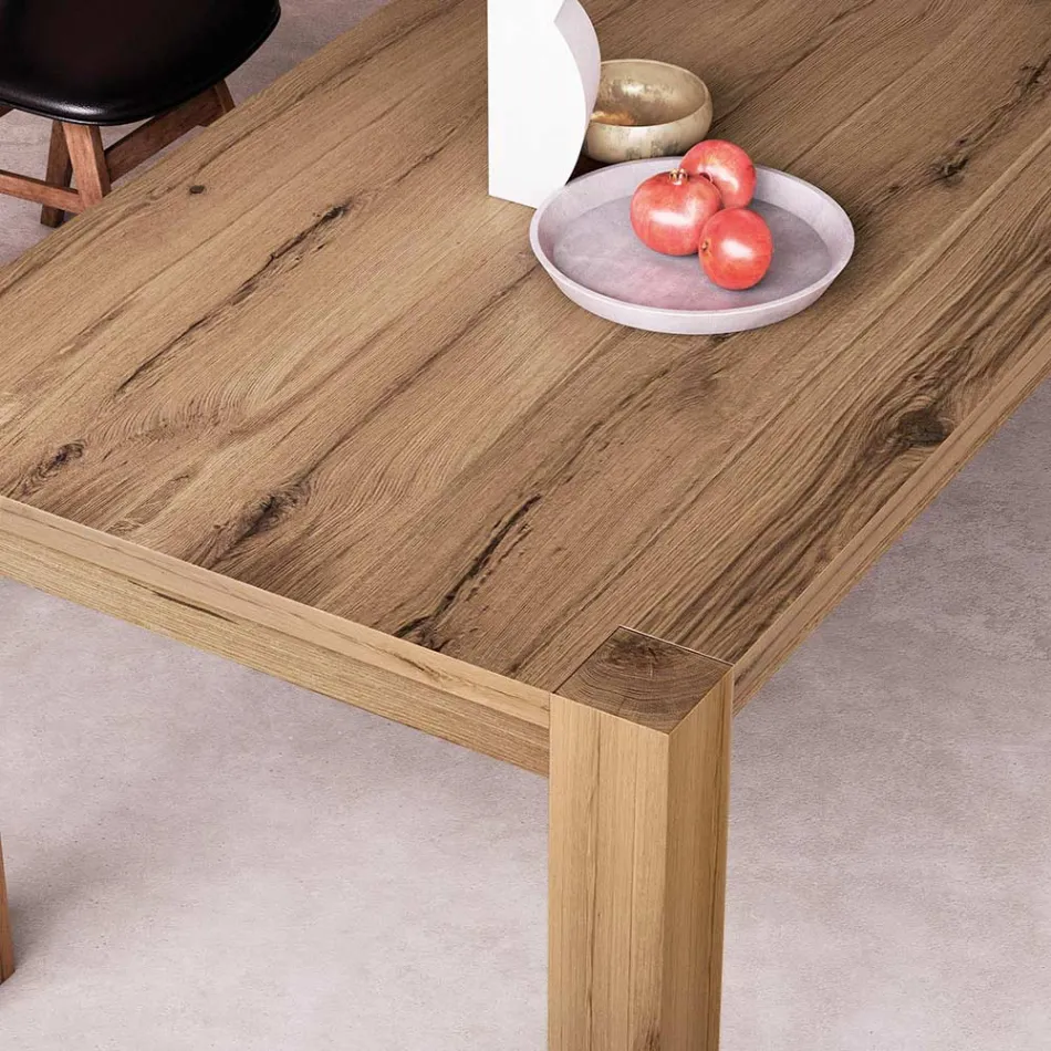 Ausziehbarer Tisch mit furnierten Beinen und Platte, hergestellt in Italien – Tash Viadurini