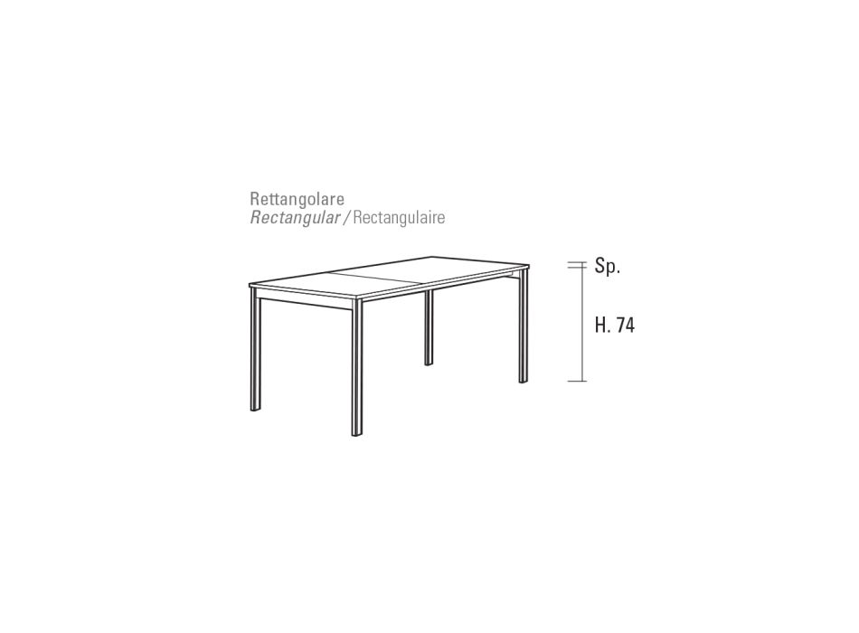Ausziehbarer Tisch mit Platte und Einsatz in den Beinen aus HPL, hergestellt in Italien – Kappa Viadurini