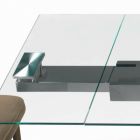 Ausziehbarer Tisch mit Glasplatte, hergestellt in Italien – Equatore Viadurini