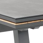 Ausziehbarer Outdoor-Tisch aus anthrazitfarbenem Aluminium und Glasplatte – Aimer Viadurini