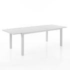 Ausziehbarer Gartentisch mit weißer Aluminiumplatte und Sockel – Parler Viadurini