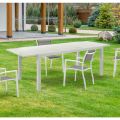 Ausziehbarer Gartentisch mit weißer Aluminiumplatte und Sockel – Parler
