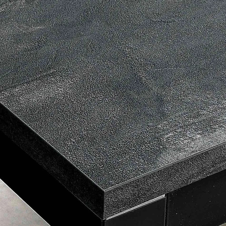 Ausziehbarer Wohnzimmertisch mit Melaminplatte und Metallbeinen - Shaila Viadurini