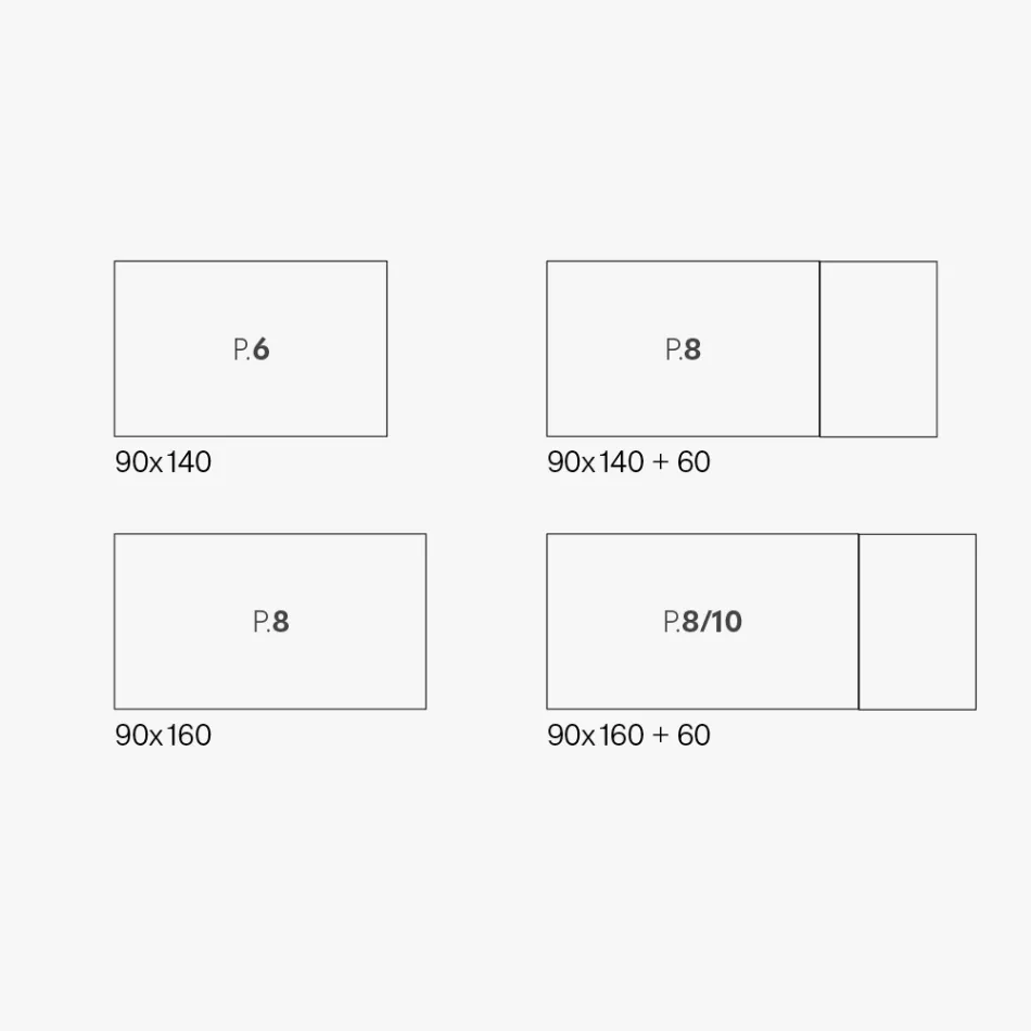 Ausziehbarer Wohnzimmertisch aus Melamin Made in Italy - Ondine Viadurini