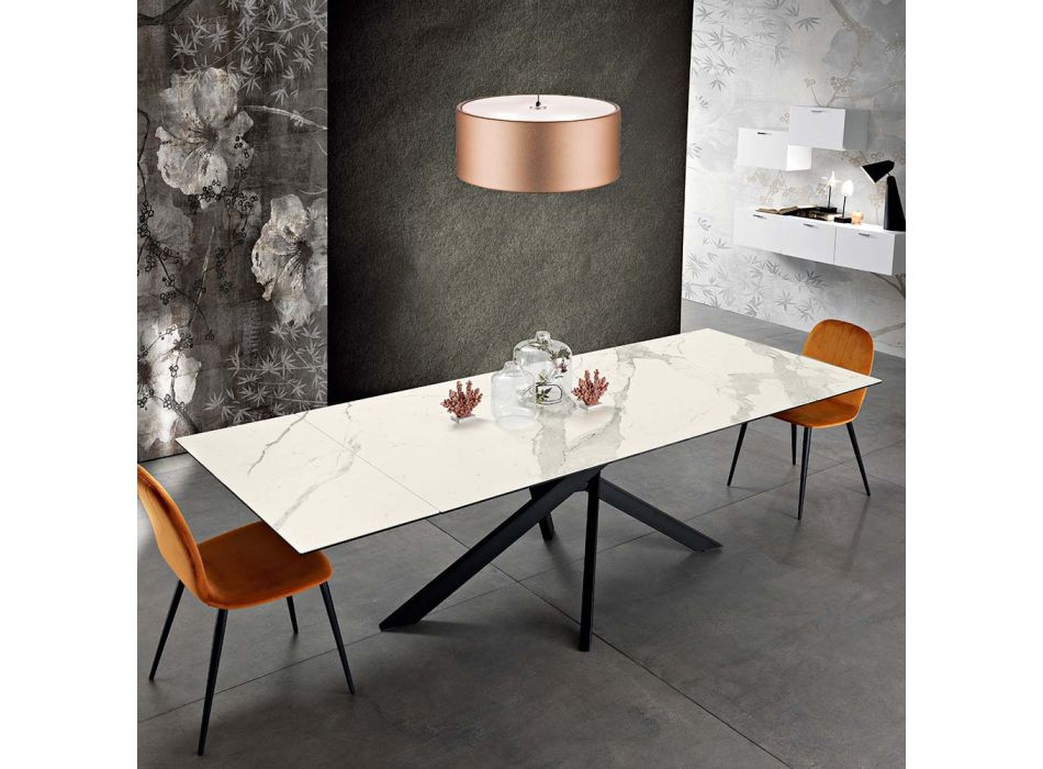 Ausziehbarer Design-Tisch aus Keramikglas made in Italy, Dionigi