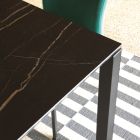 Ausziehbarer Tisch bis 230 cm in Metall und Glaskeramikplatte - Klaus Viadurini