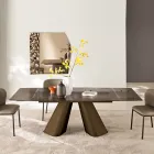 Ausziehbarer Tisch bis zu 240 cm aus klarem, geriffeltem Glas, hergestellt in Italien - Talete Viadurini