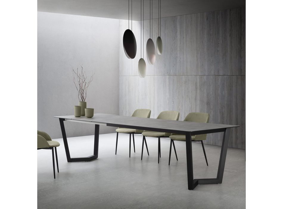 Ausziehbarer Tisch bis 300 cm Metallbasis Made in Italy - Bastiano Viadurini