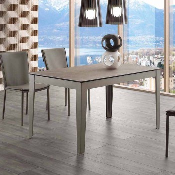 Ausziehbarer Cagliari-Tisch aus Glaskeramik und Metall bis 380 cm