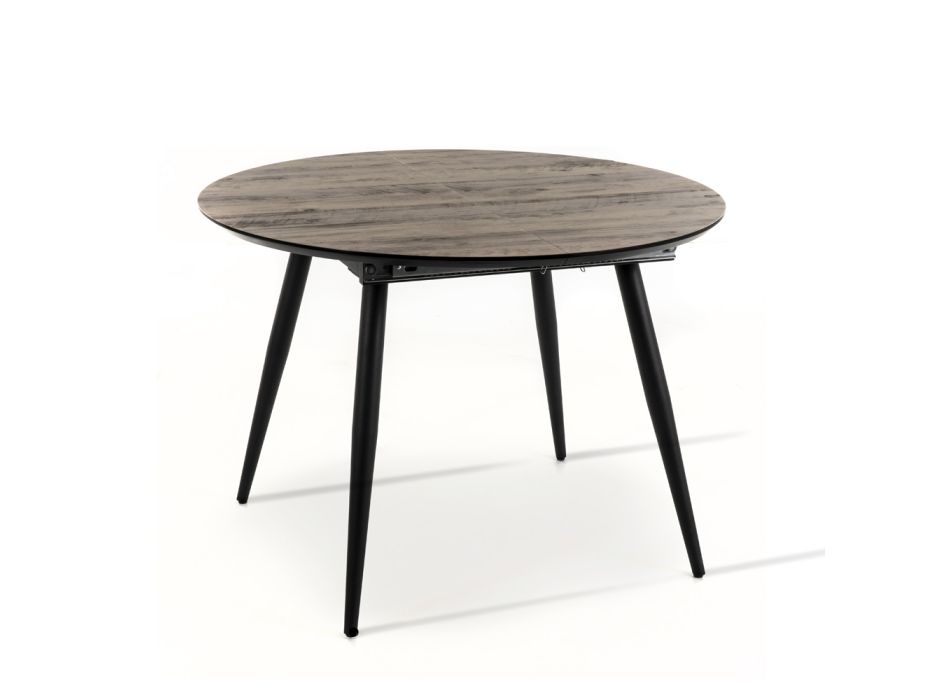Ausziehbarer Tisch bis 150 cm mit Melaminplatte und Metallgestell – Iberia Viadurini
