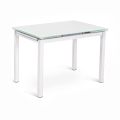 Ausziehbarer Tisch bis 170 cm mit Glasplatte und Metallgestell – Apple