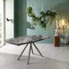 Ausziehbarer Tisch bis 180 cm aus Keramik auf Glas und Metall – Lozzolo Viadurini