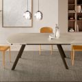 Ausziehbarer Tisch bis 180 cm aus Sinterstein mit Marmoroptik - Talia