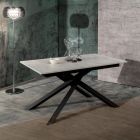 Ausziehbarer Tisch bis 190 cm mit Metall- und Melaminplatte – Lavendel Viadurini