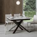 Ausziehbarer Tisch bis zu 2 Meter aus Holz und Eisen, hergestellt in Italien – Gattix
