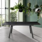 Ausziehbarer Tisch bis zu 200 cm aus gesintertem Stein mit Marmoreffekt – Ananas Viadurini
