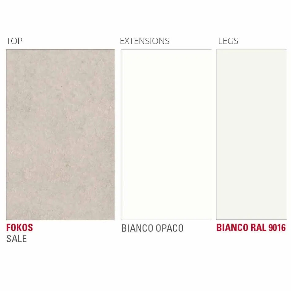 Ausziehbarer Tisch Bis zu 238 cm aus Laminam und Metall Made in Italy - Remigio Viadurini