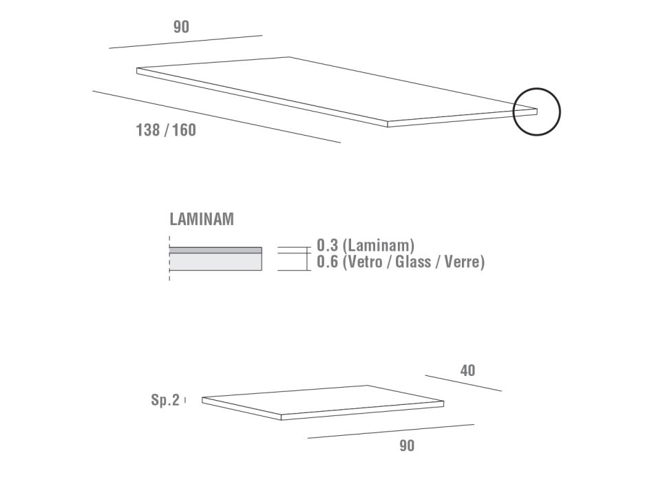 Ausziehbarer Tisch bis 240 cm mit Laminam-Platte. Hergestellt in Italien – maltesisch Viadurini