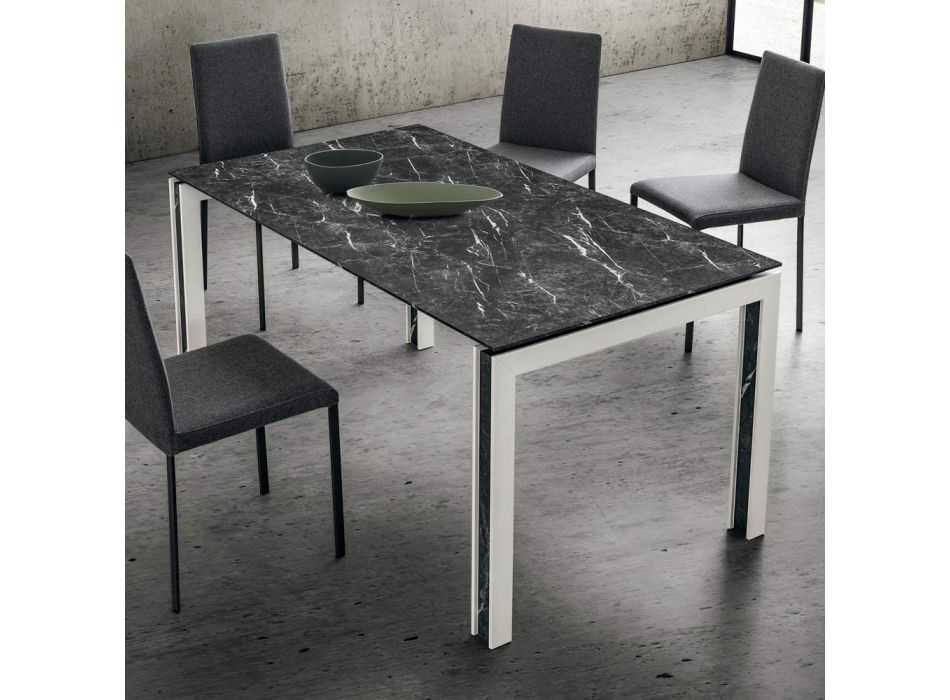 Ausziehbarer Tisch bis zu 240 cm, Design aus Holz und HPL, hergestellt in Italien – Polo Viadurini