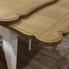 Ausziehbarer Tisch bis zu 280 cm mit Holzplatte und Sockel aus lackiertem Holz – Mentha Viadurini