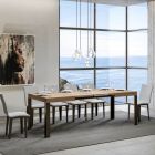 Ausziehbarer Tisch bis 284 cm aus Holz und Eisen, hergestellt in Italien – Ozean Viadurini